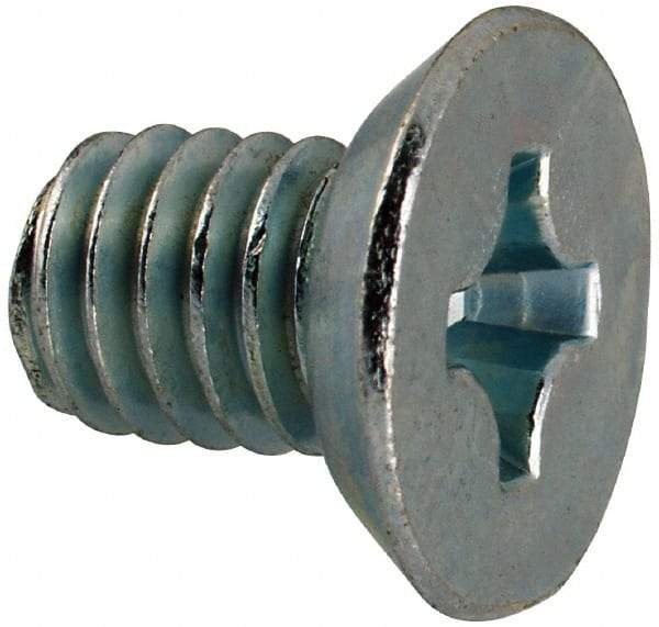 Value Collection - 5/16-18 UNC, 1/2" OAL Phillips Drive Machine Screw - Flat Undercut Head, Grade J82 Steel, Zinc-Plated Finish, Without Washer - Industrial Tool & Supply