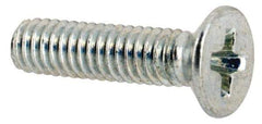 Value Collection - M2.5x0.45 Metric Coarse, 10mm OAL Phillips Drive Machine Screw - Flat Head, Grade 4.8 Steel, Zinc-Plated Finish, Without Washer - Industrial Tool & Supply