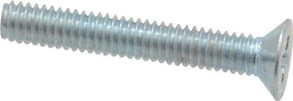 Value Collection - M2.5x0.45 Metric Coarse, 16mm OAL Phillips Drive Machine Screw - Flat Head, Grade 4.8 Steel, Zinc-Plated Finish, Without Washer - Industrial Tool & Supply