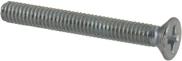 Value Collection - M2.5x0.45 Metric Coarse, 20mm OAL Phillips Drive Machine Screw - Flat Head, Grade 4.8 Steel, Zinc-Plated Finish, Without Washer - Industrial Tool & Supply