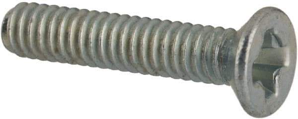 Value Collection - M2x0.40 Metric Coarse, 10mm OAL Phillips Drive Machine Screw - Flat Head, Grade 4.8 Steel, Zinc-Plated Finish, Without Washer - Industrial Tool & Supply