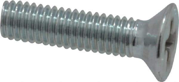 Value Collection - M3x0.50 Metric Coarse, 12mm OAL Phillips Drive Machine Screw - Flat Head, Grade 4.8 Steel, Zinc-Plated Finish, Without Washer - Industrial Tool & Supply