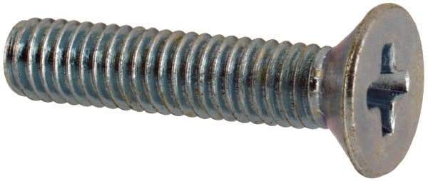 Value Collection - M3x0.50 Metric Coarse, 14mm OAL Phillips Drive Machine Screw - Flat Head, Grade 4.8 Steel, Zinc-Plated Finish, Without Washer - Industrial Tool & Supply