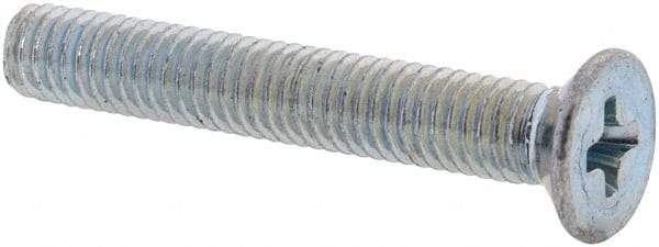 Value Collection - M3x0.50 Metric Coarse, 20mm OAL Phillips Drive Machine Screw - Flat Head, Grade 4.8 Steel, Zinc-Plated Finish, Without Washer - Industrial Tool & Supply