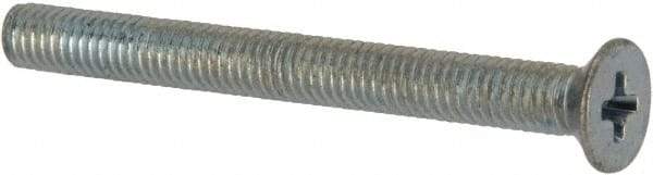 Value Collection - M3x0.50 Metric Coarse, 30mm OAL Phillips Drive Machine Screw - Flat Head, Grade 4.8 Steel, Zinc-Plated Finish, Without Washer - Industrial Tool & Supply