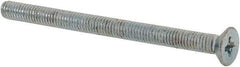 Value Collection - M3x0.50 Metric Coarse, 40mm OAL Phillips Drive Machine Screw - Flat Head, Grade 4.8 Steel, Zinc-Plated Finish, Without Washer - Industrial Tool & Supply