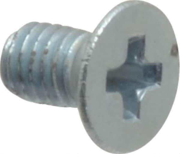 Value Collection - M3x0.50 Metric Coarse, 5mm OAL Phillips Drive Machine Screw - Flat Head, Grade 4.8 Steel, Zinc-Plated Finish, Without Washer - Industrial Tool & Supply