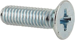 Value Collection - M4x0.70 Metric Coarse, 14mm OAL Phillips Drive Machine Screw - Flat Head, Grade 4.8 Steel, Zinc-Plated Finish, Without Washer - Industrial Tool & Supply