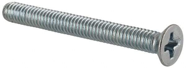 Value Collection - M4x0.70 Metric Coarse, 35mm OAL Phillips Drive Machine Screw - Flat Head, Grade 4.8 Steel, Zinc-Plated Finish, Without Washer - Industrial Tool & Supply