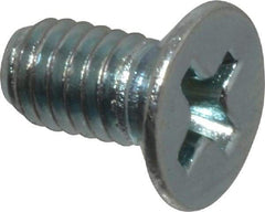 Value Collection - M4x0.70 Metric Coarse, 8mm OAL Phillips Drive Machine Screw - Flat Head, Grade 4.8 Steel, Zinc-Plated Finish, Without Washer - Industrial Tool & Supply