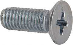 Value Collection - M5x0.80 Metric Coarse, 14mm OAL Phillips Drive Machine Screw - Flat Head, Grade 4.8 Steel, Zinc-Plated Finish, Without Washer - Industrial Tool & Supply