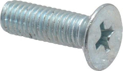 Value Collection - M5x0.80 Metric Coarse, 16mm OAL Phillips Drive Machine Screw - Flat Head, Grade 4.8 Steel, Zinc-Plated Finish, Without Washer - Industrial Tool & Supply