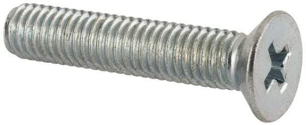 Value Collection - M5x0.80 Metric Coarse, 25mm OAL Phillips Drive Machine Screw - Flat Head, Grade 4.8 Steel, Zinc-Plated Finish, Without Washer - Industrial Tool & Supply