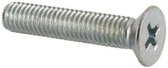 Value Collection - M5x0.80 Metric Coarse, 25mm OAL Phillips Drive Machine Screw - Flat Head, Grade 4.8 Steel, Zinc-Plated Finish, Without Washer - Industrial Tool & Supply