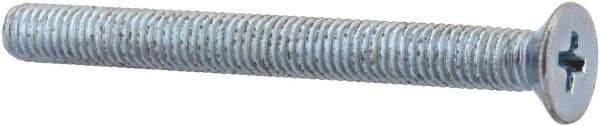 Value Collection - M5x0.80 Metric Coarse, 50mm OAL Phillips Drive Machine Screw - Flat Head, Grade 4.8 Steel, Zinc-Plated Finish, Without Washer - Industrial Tool & Supply
