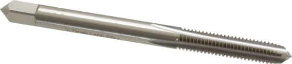 OSG - #2-64 UNF 3B 3 Flute Bright Finish High Speed Steel Straight Flute Standard Hand Tap - Bottoming, Right Hand Thread, 1-3/4" OAL, 7/16" Thread Length, H1 Limit, Oversize - Exact Industrial Supply