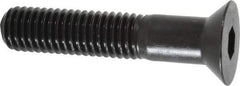 Made in USA - 1/4-20 UNC Hex Socket Drive, 82° Flat Screw - Alloy Steel, Black Oxide Finish, Partially Threaded, 1-3/4" OAL - Industrial Tool & Supply