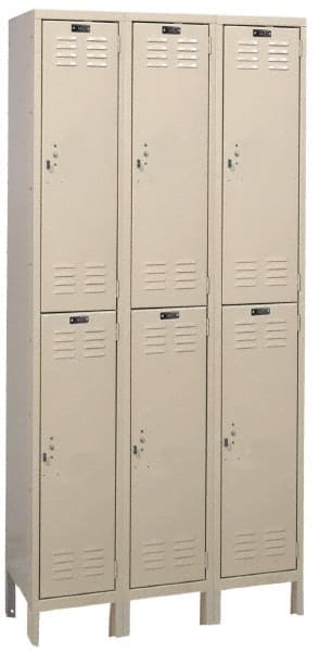 Hallowell - 6 Door, 2 Tier, ValueMax Wardrobe Lockers - Industrial Tool & Supply