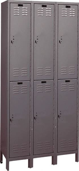Hallowell - 6 Door, 2 Tier, ValueMax Wardrobe Lockers - Industrial Tool & Supply