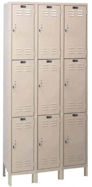 Hallowell - 9 Door, 3 Tier, ValueMax Wardrobe Lockers - Industrial Tool & Supply