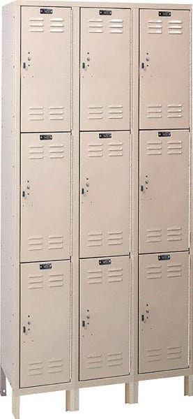 Hallowell - 9 Door, 3 Tier, ValueMax Wardrobe Lockers - Industrial Tool & Supply