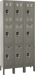 Hallowell - 9 Door, 3 Tier, Ready-Built Wardrobe & Box Lockers - Industrial Tool & Supply
