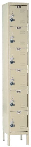 Hallowell - 6 Door, 6 Tier, Ready-Built Wardrobe & Box Lockers - Industrial Tool & Supply