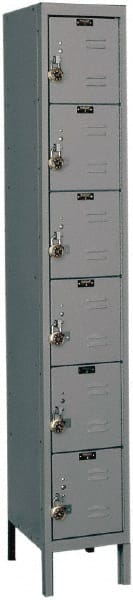 Hallowell - 6 Door, 6 Tier, Ready-Built Wardrobe & Box Lockers - Industrial Tool & Supply