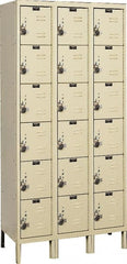 Hallowell - 18 Door, 6 Tier, Ready-Built Wardrobe & Box Lockers - Industrial Tool & Supply