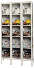Hallowell - 15 Door, 5 Tier, Safety-View Plus Box Lockers - Industrial Tool & Supply