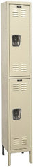 Hallowell - 2 Door, 2 Tier, Galvanite Corrosion Resistant Wardrobe & Box Lockers - Industrial Tool & Supply