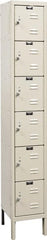 Hallowell - 6 Door, 6 Tier, Galvanite Corrosion Resistant Wardrobe & Box Lockers - Industrial Tool & Supply