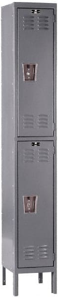 Hallowell - 2 Door, 2 Tier, Premium Wardrobe Lockers - Industrial Tool & Supply