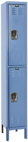 Hallowell - 2 Door, 2 Tier, Premium Wardrobe Lockers - Industrial Tool & Supply