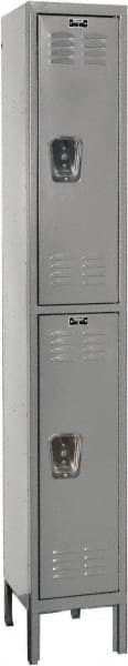 Hallowell - 2 Door, 2 Tier, Premium Wardrobe Lockers - Industrial Tool & Supply