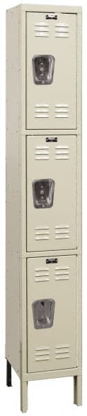 Hallowell - 3 Door, 3 Tier, Premium Wardrobe Lockers - Industrial Tool & Supply