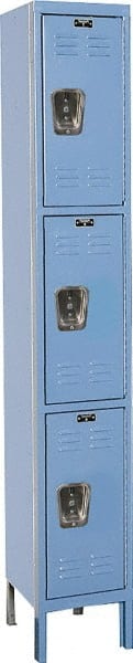 Hallowell - 3 Door, 3 Tier, Premium Wardrobe Lockers - Industrial Tool & Supply