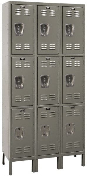 Hallowell - 3 Door, 1 Tier, Premium Wardrobe Lockers - Industrial Tool & Supply