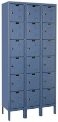 Hallowell - 18 Door, 6 Tier, Premium Box Lockers - Industrial Tool & Supply