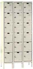 Hallowell - 18 Door, 6 Tier, Premium Box Lockers - Industrial Tool & Supply