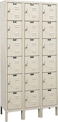 Hallowell - 18 Door, 6 Tier, Premium Box Lockers - Industrial Tool & Supply