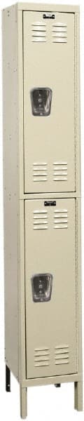 Hallowell - 2 Door, 2 Tier, Premium Wardrobe Lockers - Industrial Tool & Supply