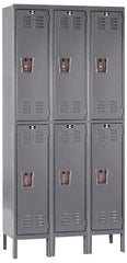 Hallowell - 6 Door, 2 Tier, Premium Wardrobe Lockers - Industrial Tool & Supply