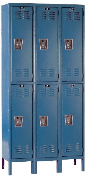 Hallowell - 6 Door, 2 Tier, Premium Wardrobe Lockers - Industrial Tool & Supply