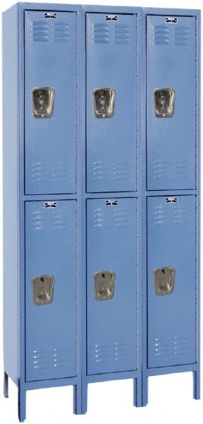 Hallowell - 6 Door, 2 Tier, Premium Wardrobe Lockers - Industrial Tool & Supply