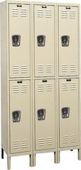 Hallowell - 6 Door, 2 Tier, Premium Wardrobe Lockers - Industrial Tool & Supply