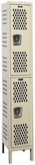 Hallowell - 2 Door, 2 Tier, Heavy-Duty Ventilated Wardrobe & Box Lockers - Industrial Tool & Supply