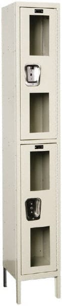 Hallowell - 2 Door, 2 Tier, Safety-View Wardrobe Lockers - Industrial Tool & Supply