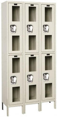 Hallowell - 6 Door, 2 Tier, Safety-View Wardrobe Lockers - Industrial Tool & Supply