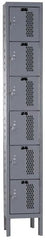 Hallowell - 6 Door, 6 Tier, Heavy-Duty Ventilated Wardrobe & Box Lockers - Industrial Tool & Supply